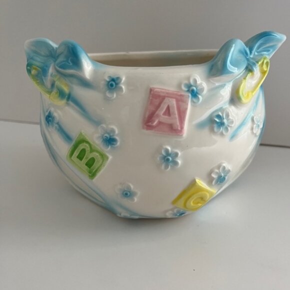 Vintage Baby Ceramic Planter, Container, Kitsch - Picture 1 of 7